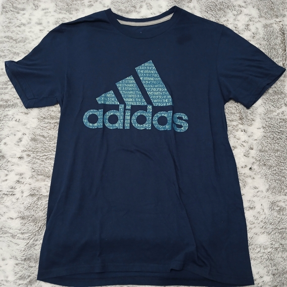 Adidas Navy Blue Graphic T-Shirt - Picture 1 of 3